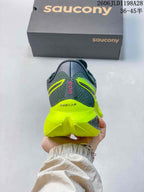 Rear view showing the heel and sculpted volt-yellow sole