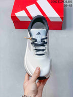 Top view showing the mesh-look toe, tongue and dark laces.