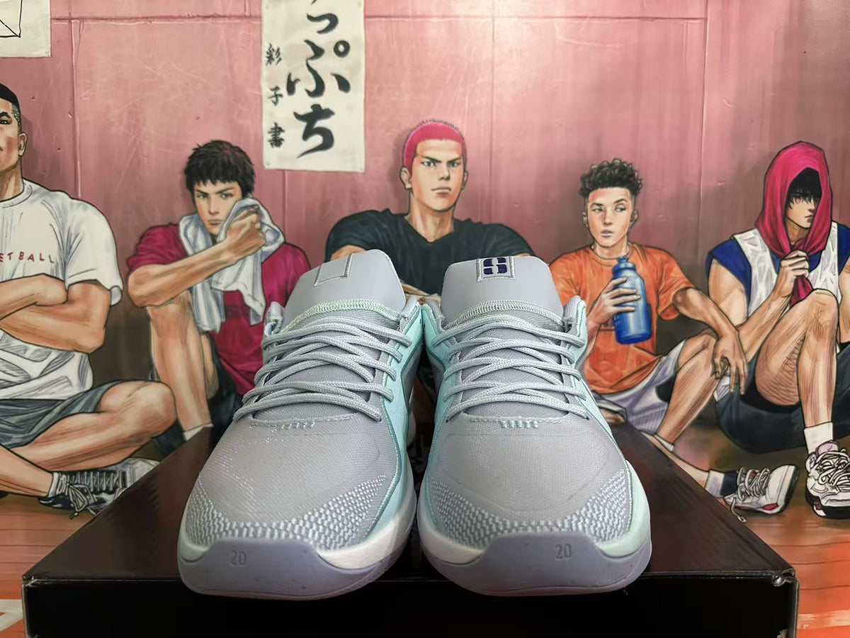 Front view showing laces, toe detailing, and a size 20 sample marking