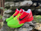Side view of the Nike Kobe 6 shoes showing the textured upper and contrasting color panels