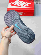 Close-up of the patterned outsole with a blue accent