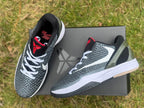Angled overhead view of Nike Kobe 6 shoes and shoebox