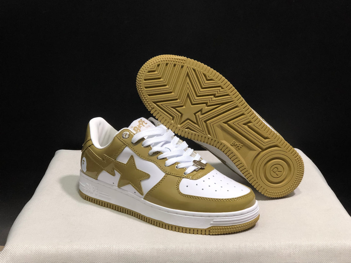 Angled product view showing the olive patterned outsole with star-shaped tread details.