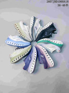 Flat lay showing the On Cloudsurfer 3 sneaker color options arranged in a circle.