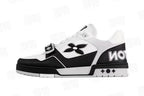 Louis Vuitton-Style Low-Top Sneakers with Strap Closure
