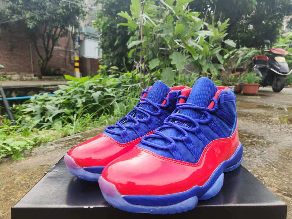 Air Jordan 11 Retro High Red and Blue Sneakers