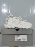 White Balenciaga lace sneaker displayed on a gray shoe box; the box label shows Track Laces and size C 38.