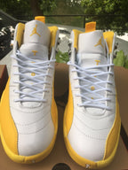 Jordan 12 High-Top Sneakers in White and Yellow