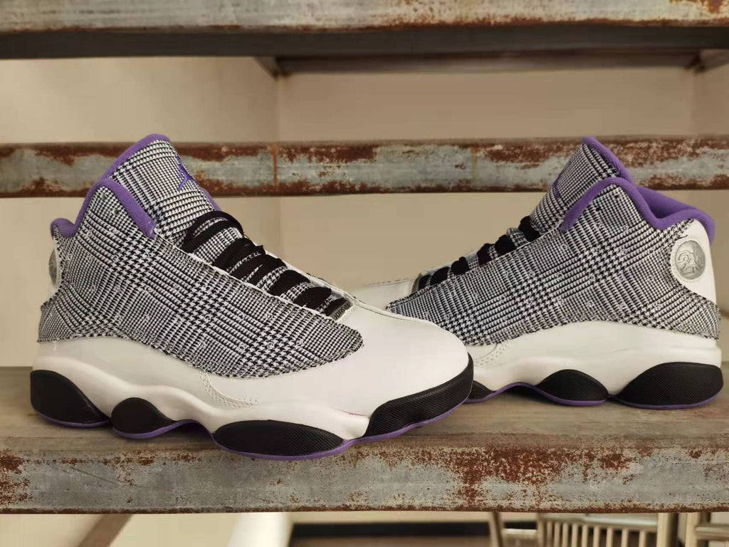 Jordan Air Jordan 13 Sneakers in Black, White and Purple