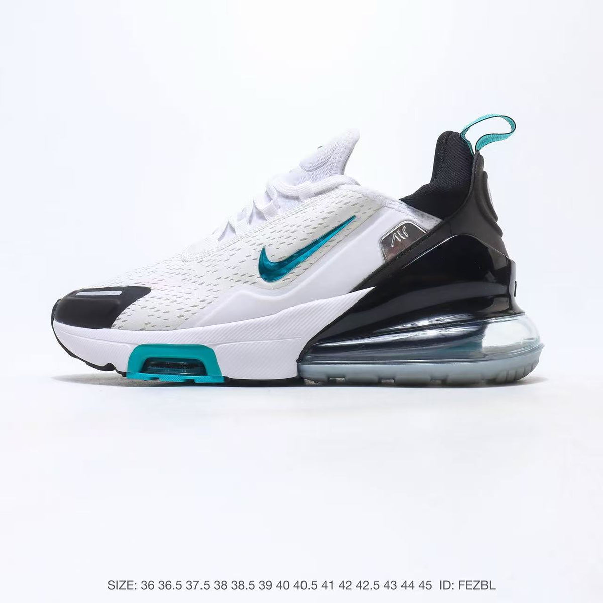 Nike Air Max 270 White Black Turquoise Sneakers IO9883-103