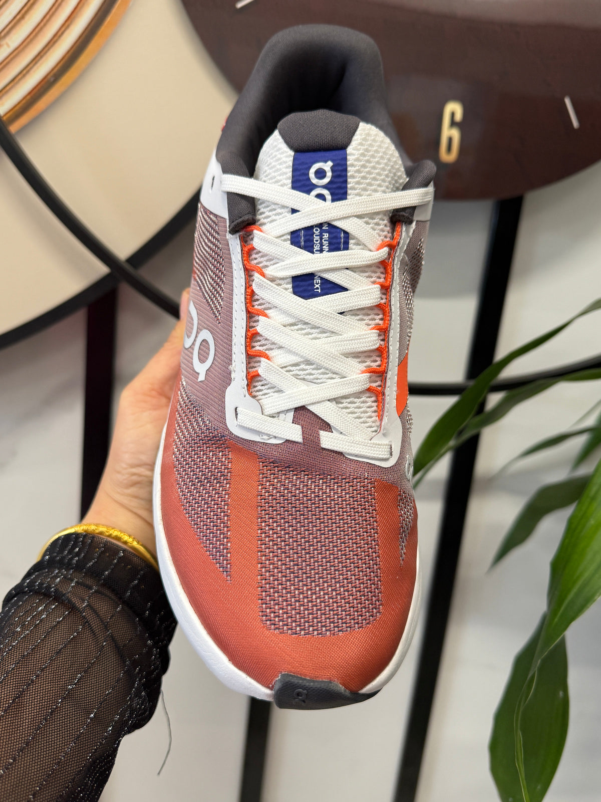 On Cloudsurfer Running Shoes in Rust and White