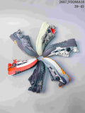 Several Altra TIMP 5 BOA trail running shoes shown in gray, white, black, and red colorways; overlay text shows style code 2607JVD266A16 and EU size range 39–45.
