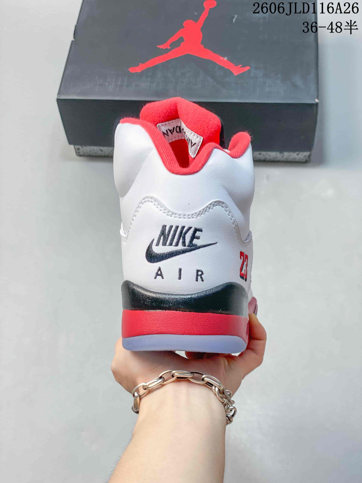 Rear view showing the Nike Air heel detail and red and black accents