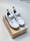 Pair of white and gray ON Cloudtilt Remix sneakers displayed on a shoe box, with code 2607JGD1546A16 and size range 36–45 visible at the top.