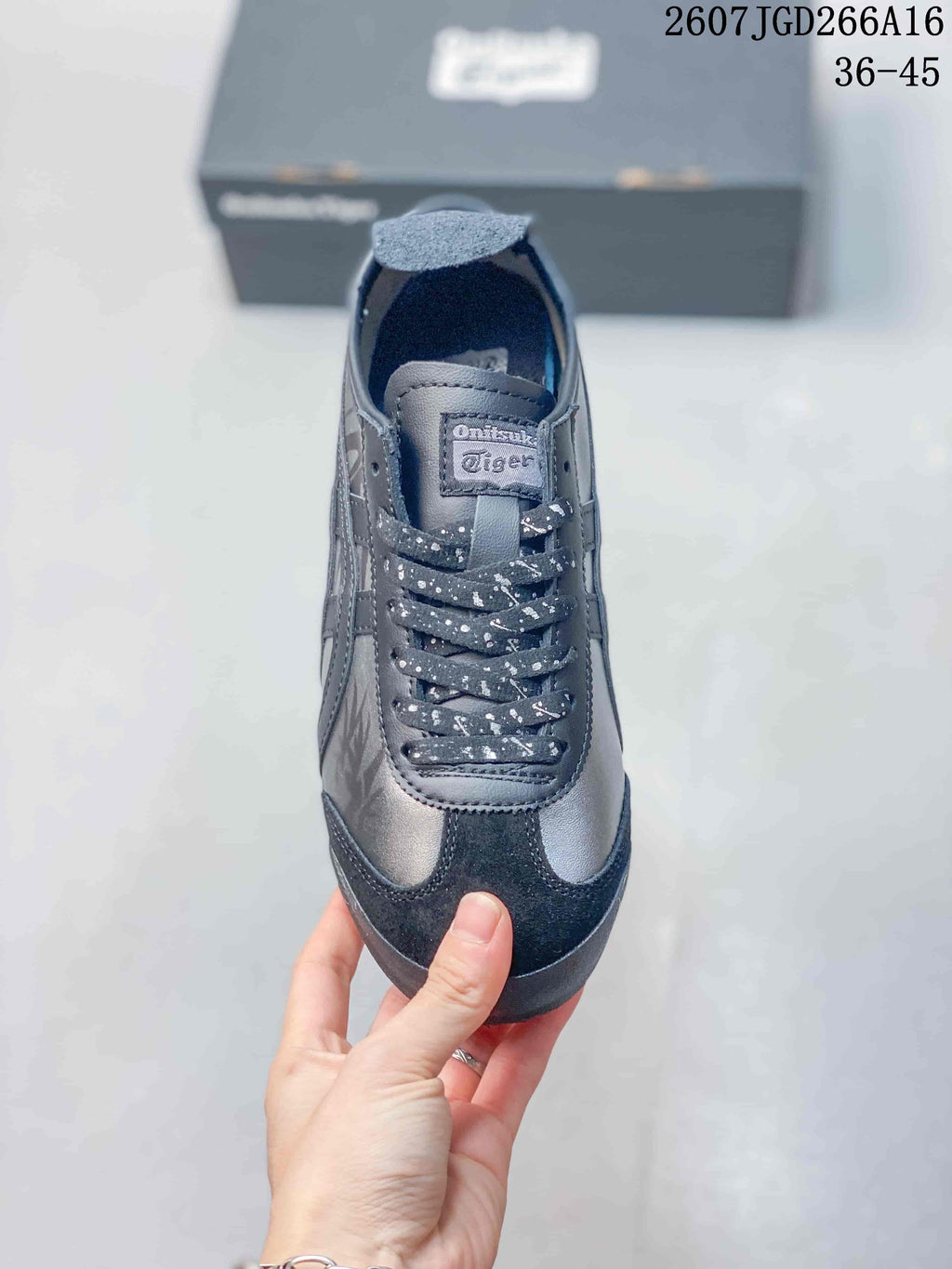 Top view showing the tongue, laces, toe area, and contrast panel details.