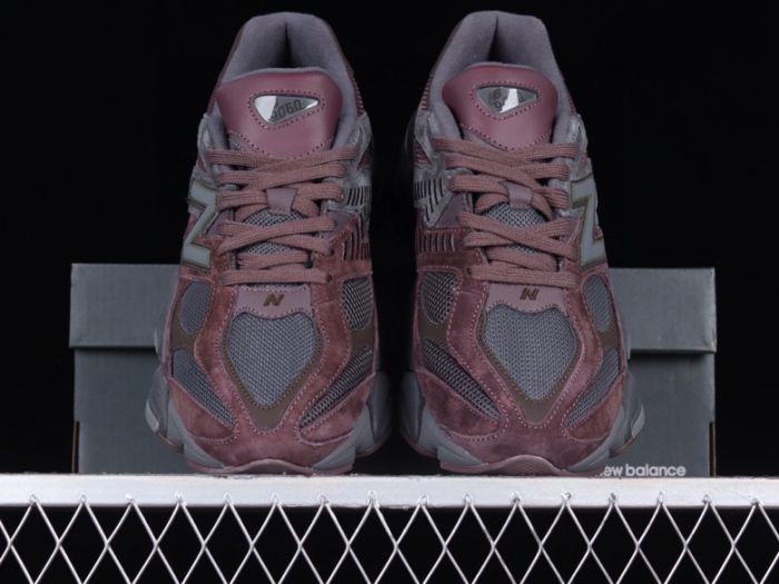 New Balance 9060 BCG Sneakers in Burgundy and Grey