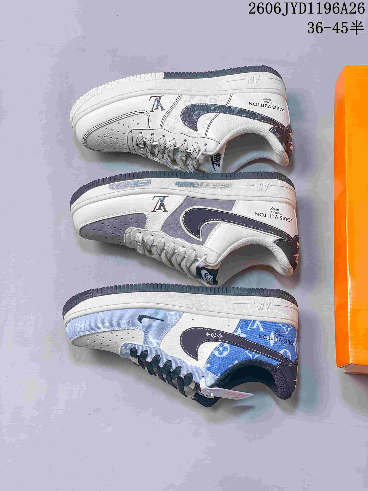 Three low-top sneaker variations shown from the side