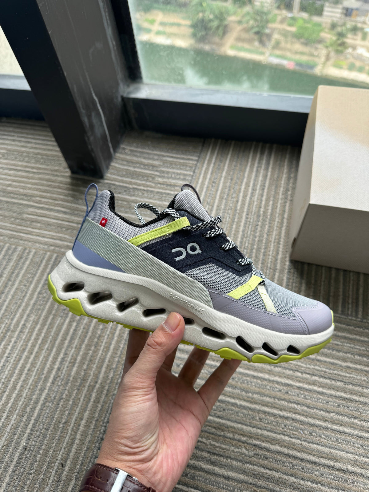 On Running Cloudsurfer AP-10 Sneakers in Gray and Lime