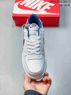 Top view of the sneaker showing its lace-up front and perforated toe