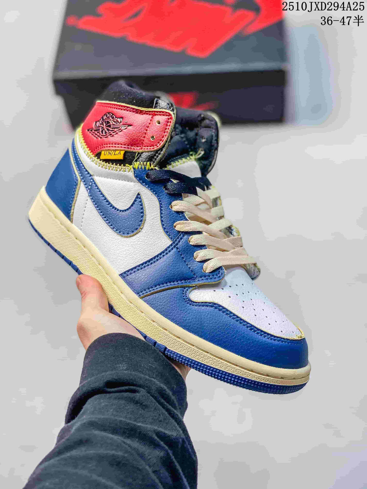 Blue, white, and red Air Jordan 1 Retro High OG high-top sneaker