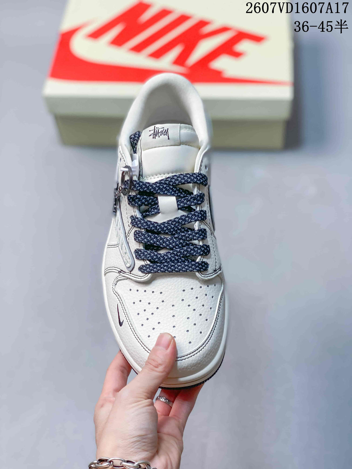 Top-down view showing the perforated toe box, dark navy laces and tongue branding.