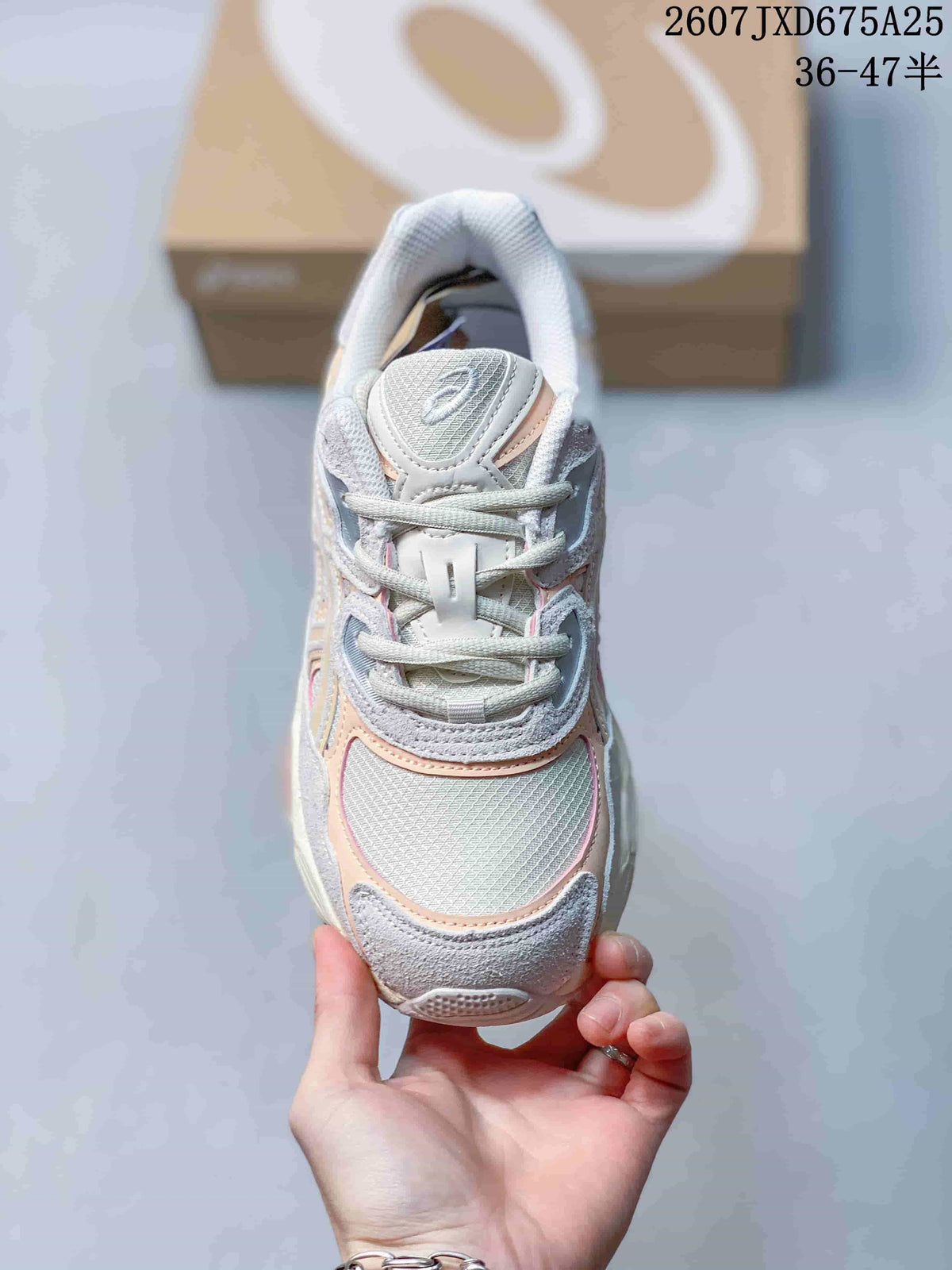 Top view of an ASICS GEL-NYC sneaker showing the mesh toe box, laces and tongue.