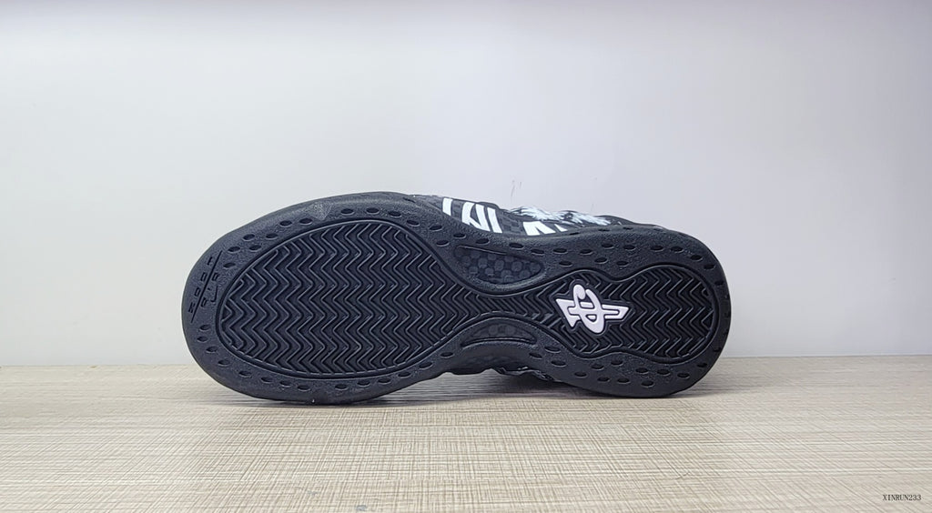 Outsole view showing the patterned tread