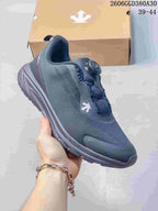 Angled side view of a dark gray Descente Fitstep Wire shoe