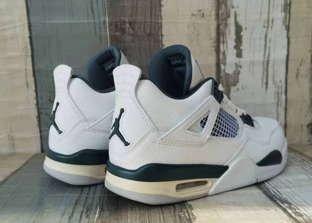 Jordan 4 White and Dark Green Sneakers