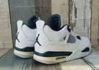 Jordan 4 White and Dark Green Sneakers