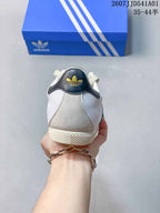 Rear view of the sneaker showing the heel panel and light-colored outsole