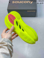 View of the bright volt-yellow outsole with patterned tread